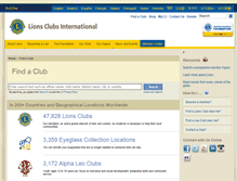 Tablet Screenshot of directory.lionsclubs.org